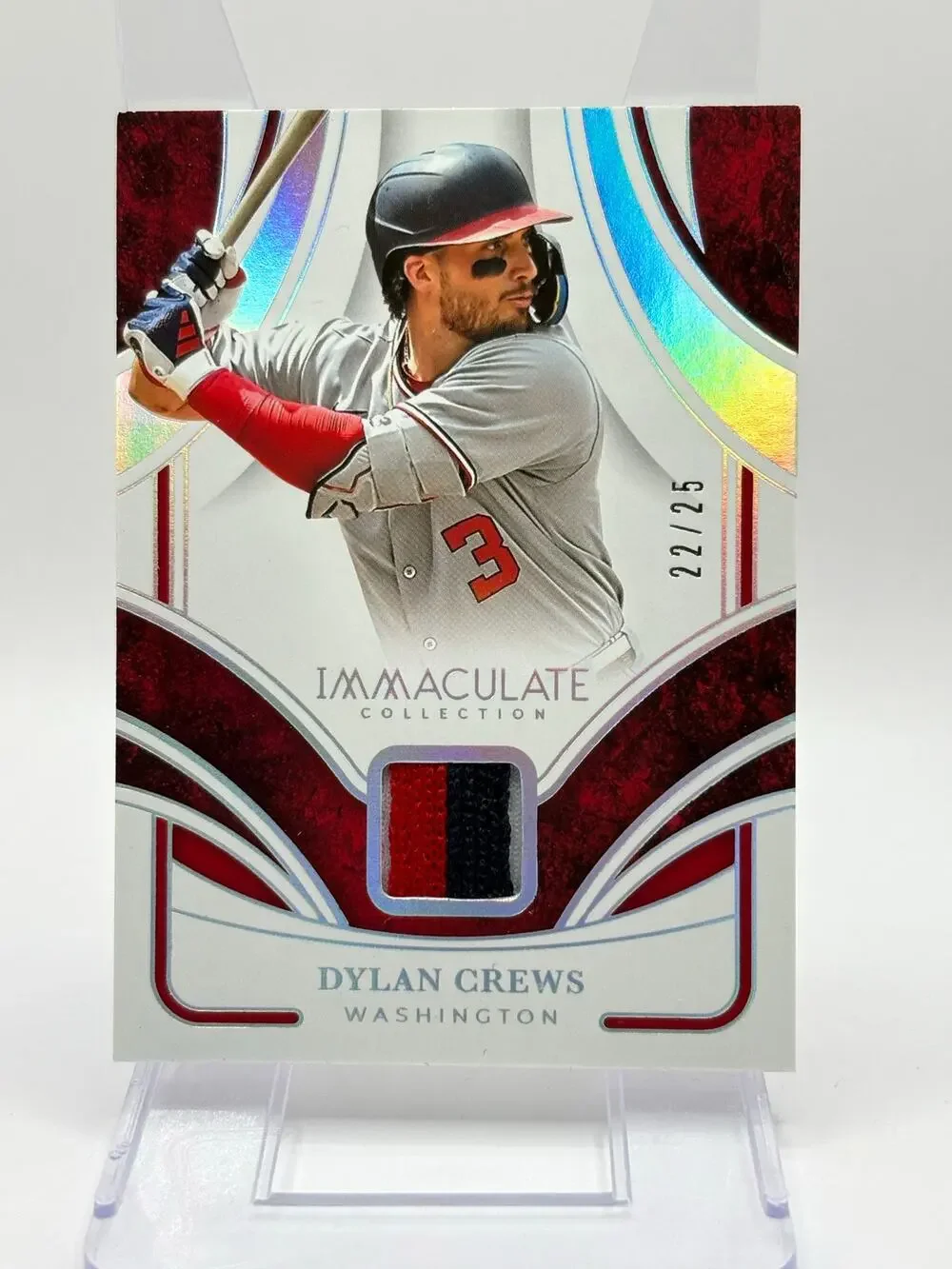 2026 Panini Immaculate Dylan Crews Silver Jersey Patch Relic 22/25 SP Nationals